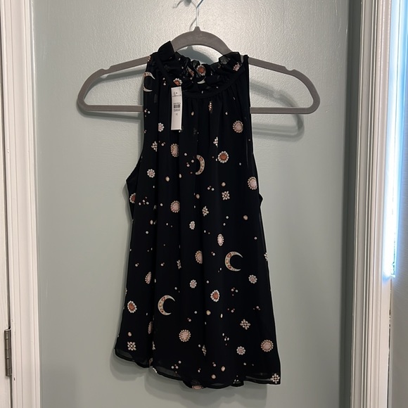 Ann Taylor NWT XS Garland Halter Tie Neck Top In Black - Picture 2 of 4